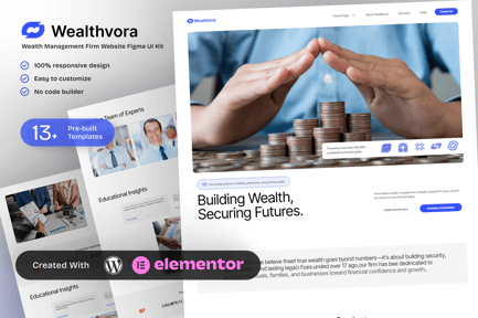 Preview: Wealthora - Wealth Management Firm Elementor Template Kit