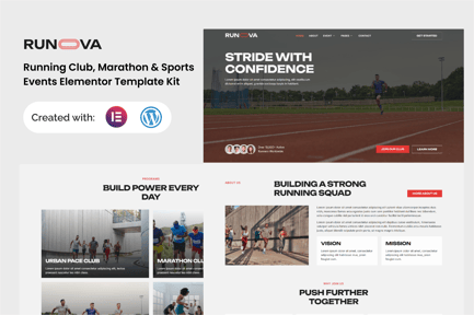 Preview: Runova - Marathon & Sports Events Running Club Elementor Template Kit