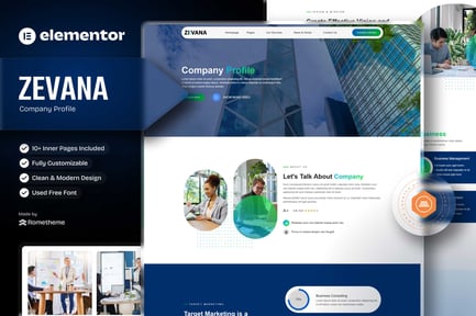 Preview: Zevana - Company Profile & Business Elementor Template Kit