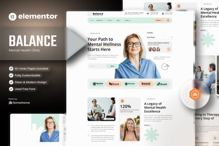 Preview: Balance - Mental Health Clinic Elementor Template Kit