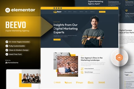 Preview: Beevo - Digital Marketing Agency Elementor Template Kit