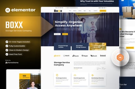 Preview: Boxx - Storage Services Company Elementor Template Kit