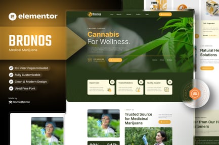 Preview: Bronos - Medical Marijuana Elementor Template Kit