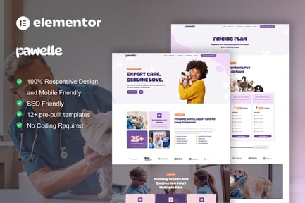 Preview: Pawelle - Veterinary & Pet Care Elementor Pro Template Kit