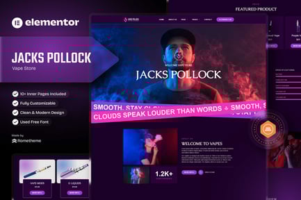 Preview: Jacks Pollock - Vape Elementor Template Kit