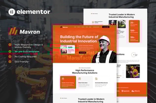 Preview: Mavron - Industrial & Manufacturing Elementor Template Kit