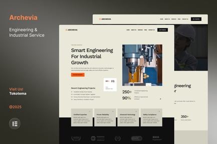 Preview: Archevia - Engineering & Industrial Service Website Elementor Kit