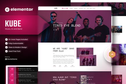 Preview: Kube - Music Elementor Template Kit