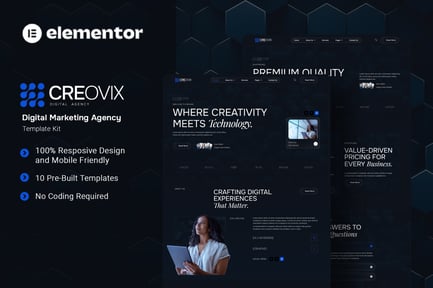 Preview: Creovix - Digital Marketing Agency Elementor Template Kit