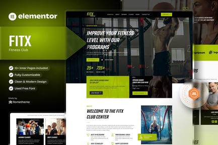 Preview: Fitx - Fitness & Gym Elementor Template Kit