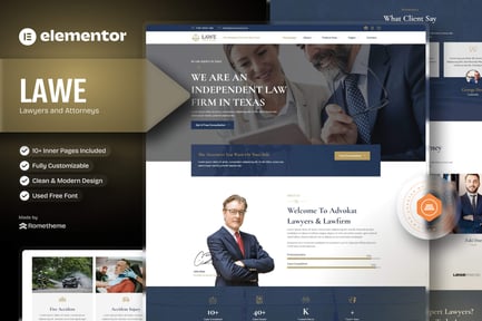 Preview: Lawe - Lawyer & Attorney Elementor Template Kit