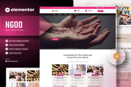 Preview: NGOO - Non-profit Charity Elementor Template Kit