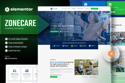 Preview: Zonecare - Disability Foundation Elementor Template Kit