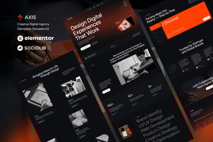 Preview: Axis - Creative Digital Agency & Portfolio Elementor Template Kit
