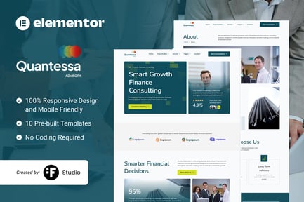 Preview: Quantessa – Finance & Business Consulting Elementor Template Kit
