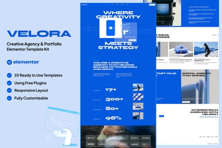 Preview: Velora - Creative Agency & Portfolio Elementor Template Kit