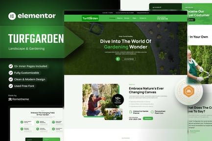 Preview: Turfgarden - Landscape & Gardening Elementor Template Kit