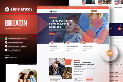 Preview: Brixon - Insurance Agency Elementor Template Kit