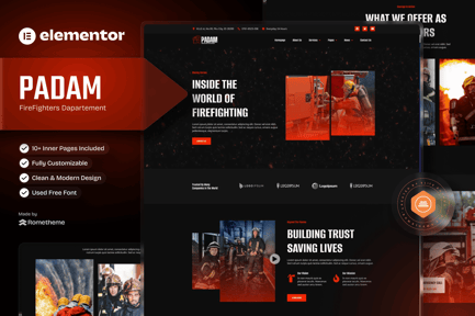 Preview: Padam - Firefighter Departement Elementor Template Kit