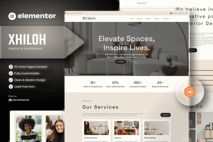 Preview: Xhiloh - Interiors & Architecture Elementor Template Kit
