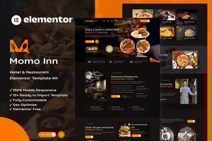Preview: MomoInn - Hotel & Restaurant Elementor Template Kit