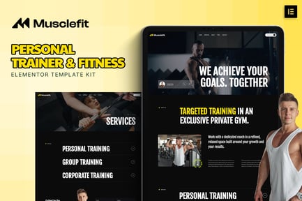 Preview: Musclefit - Personal Trainer & Fitness Elementor Template Kit