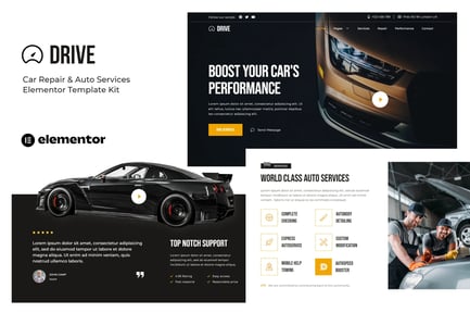 Preview: Drive - Car Repair & Auto Service Elementor Template Kit