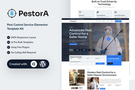 Preview: Pestora - Pest Control Services Elementor Template Kit