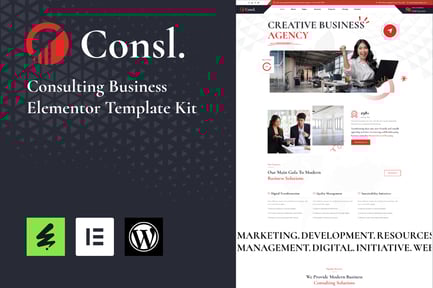 Preview: Consl - Consulting Business Elementor Template Kit