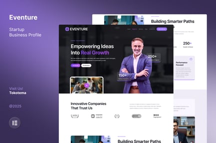 Preview: Eventure - Startup Business Company Profile Website Elementor Template Kit
