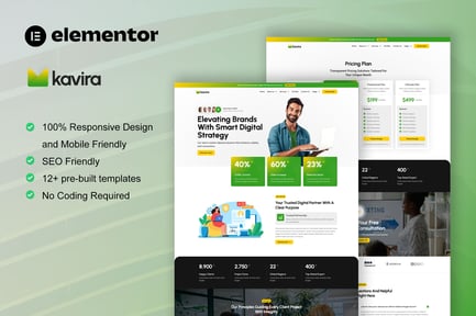 Preview: Kavira - Digital Marketing Agency Elementor Pro Template Kit