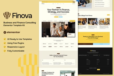 Preview: Finova - Business and Finance Consulting Elementor Template Kit