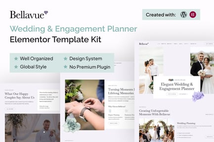 Preview: Bellavue - Wedding & Engagement Planner Elementor Template Kit