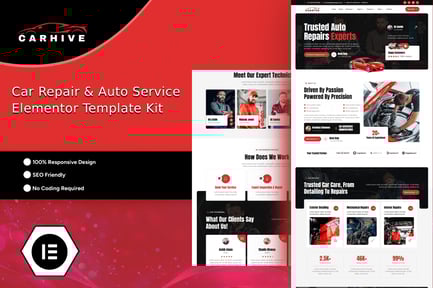 Preview: CarHive - Car Repair & Auto Service Elementor Template Kit