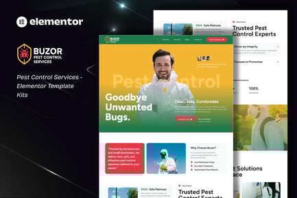 Preview: Buzor - Pest Control Services Elementor Template Kit
