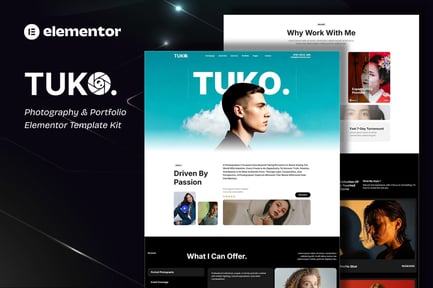 Visualização: Tuko - Photography & Portfolio Elementor Template Kit