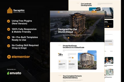 Preview: Seraphic - Real Estate & Construction Group Elementor Template Kit