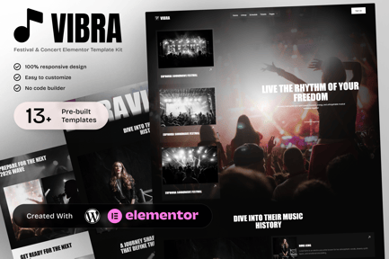 Preview: Vibra - Music Festival & Concert Elementor Template Kit