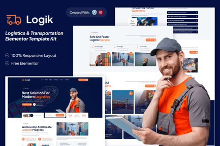 Preview: Logik - Logistics & Transportation Elementor Template Kit