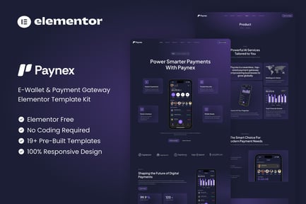 Preview: Paynex - E-Wallet & Payment Gateway Elementor Template Kit