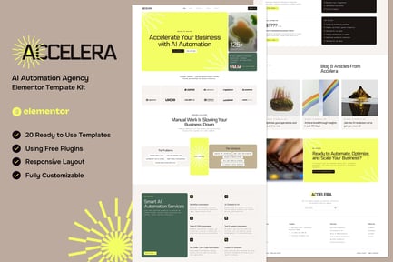 Preview: Accelera - AI Automation Agency Elementor Template Kit