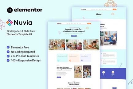 Preview: Nuvia - Kindergarten & Child Care Elementor Template Kit