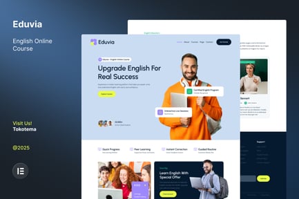 Preview: Eduvia - English Online Course Website Elementor Template Kit