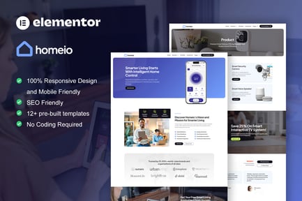 Preview: Homeio - Smart Home & Technology Services Elementor Pro Template Kit