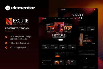 Preview: Nexcure - Modern Event Agency Elementor Template Kit