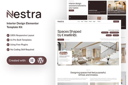 Preview: Nestra - Interior Design Elementor Template Kit