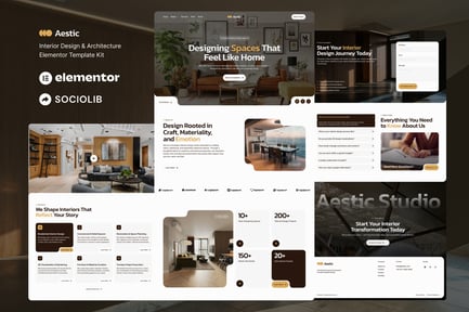 Preview: Aestic - Interior Design & Architecture Elementor Template Kit