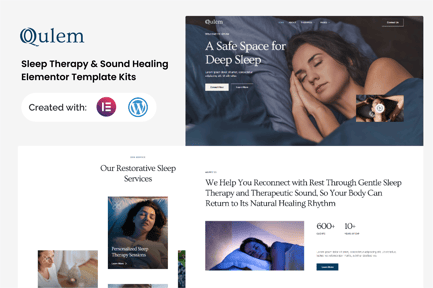 Preview: Qulem - Sleep Therapy & Sound Healing Elementor Template Kits