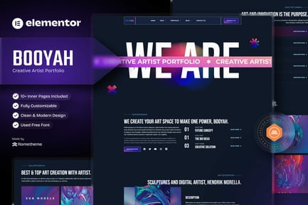 Preview: Booyah - Creative Artist Portfolio Elementor Template Kit