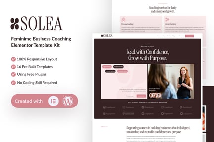 Preview: Solea - Feminime Business Coaching Elementor Template Kit